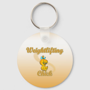 Weightlifting Chick Key Ring