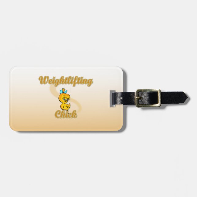 Weightlifting Chick Luggage Tag (Front Horizontal)