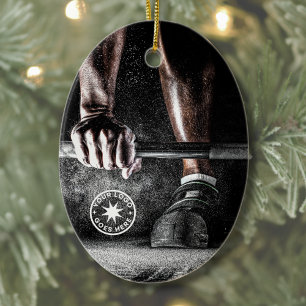 Weightlifting Coach Trainer Strength Fitness Gym Ceramic Ornament