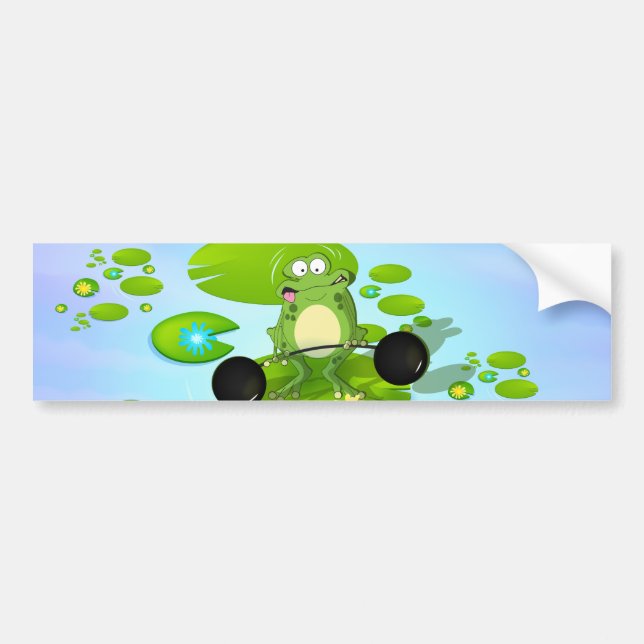 Weightlifting Frog Bumper Sticker (Front)