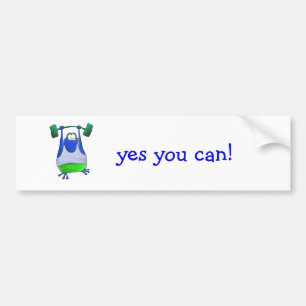 Weightlifting Frog Bumper Sticker