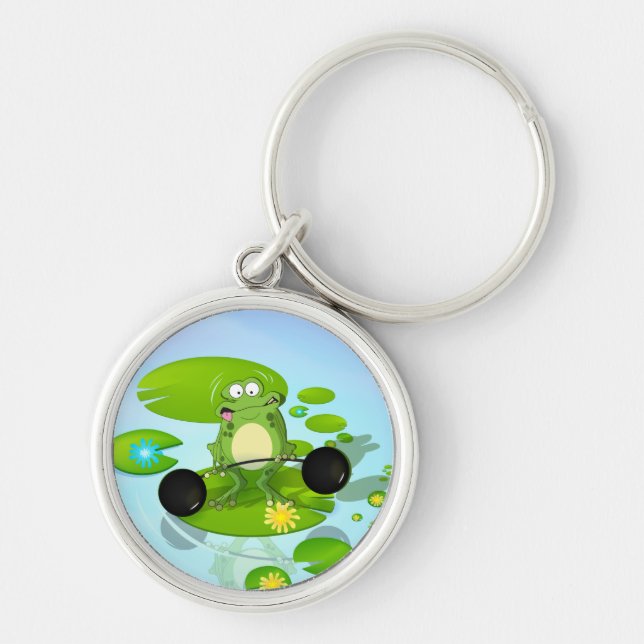 Weightlifting Frog Key Ring (Front)