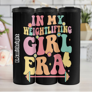 Weightlifting Girl Era Colorful Graphic Thermal Tumbler