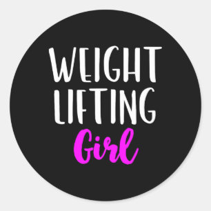 Weightlifting Girl Women Weightlifter Bodybuilding Classic Round Sticker