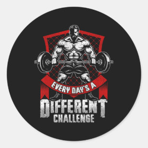 Weightlifting Gym Workout Every Day’s A Different  Classic Round Sticker