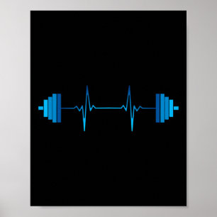 Weightlifting Heartbeat - Bodybuilding Poster