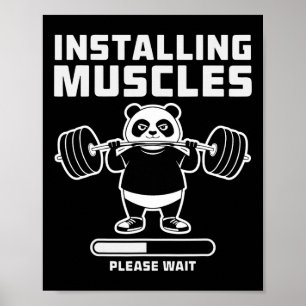 Weightlifting Installing Muscle Workout Pun Gym We Poster