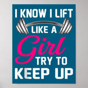 Weightlifting Lift Like A Girl Design Funny Wer Li Poster