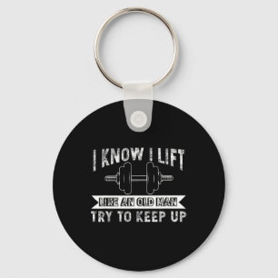 Weightlifting Like Old Man Bodybuilding Barbell Wo Key Ring