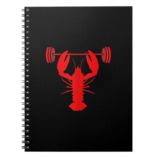 Weightlifting Lobster Bodybuilder At Gym Notebook (Front)