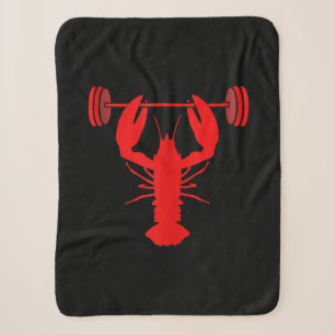 Weightlifting Lobster Bodybuilder At Gym Sherpa Blanket