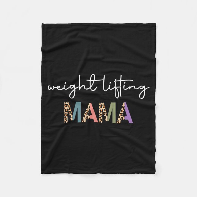 Weightlifting Mama Women Gift - Funny Weightlifter Fleece Blanket (Front)