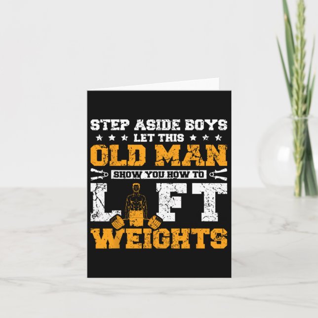 Weightlifting Old Man Gym  Card (Front)
