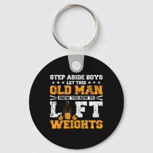 Weightlifting Old Man Gym  Key Ring