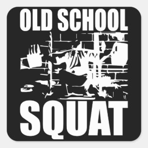 Weightlifting - Old School Squat Square Sticker
