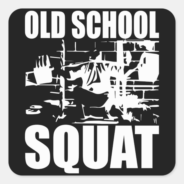 Weightlifting - Old School Squat Square Sticker (Front)