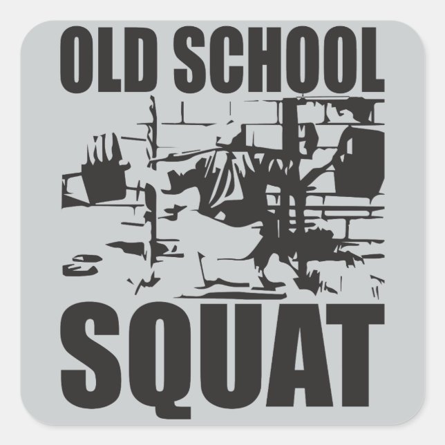 Weightlifting - Old School Squat Square Sticker (Front)