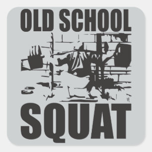 Weightlifting - Old School Squat Square Sticker