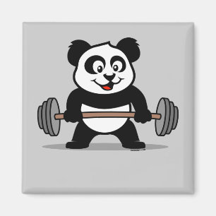 Weightlifting Panda Magnet