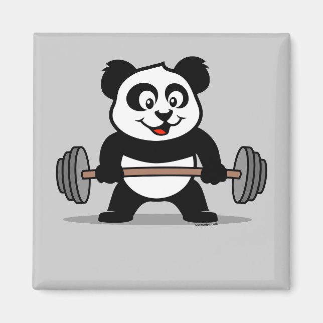 Weightlifting Panda Magnet (Front)