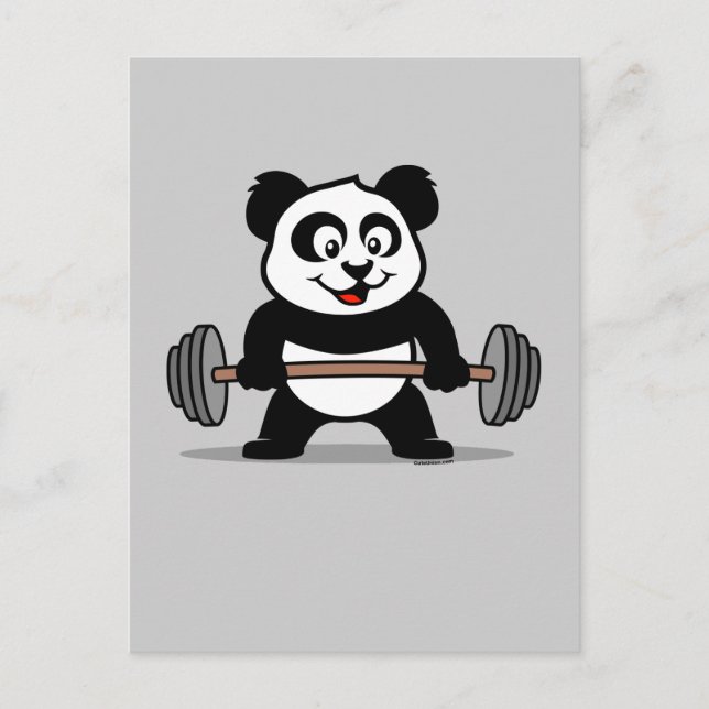 Weightlifting Panda Postcard (Front)