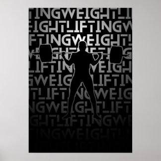 Weightlifting Poster | Metallic color | Gym Gift