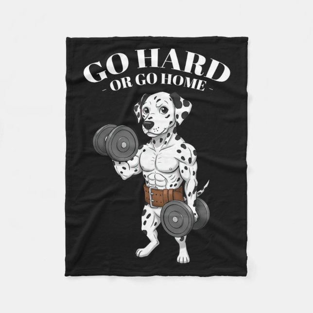 Weightlifting Quotes, Go Hard, Train Hard Bodybuil Fleece Blanket (Front)