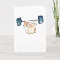 Weightlifting rabbit card