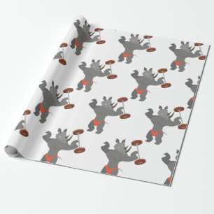 Weightlifting Rhino Wrapping Paper