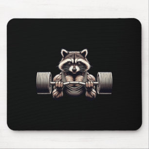 Weightlifting Ripped Racoon Gym Workout Muscled R Mouse Pad