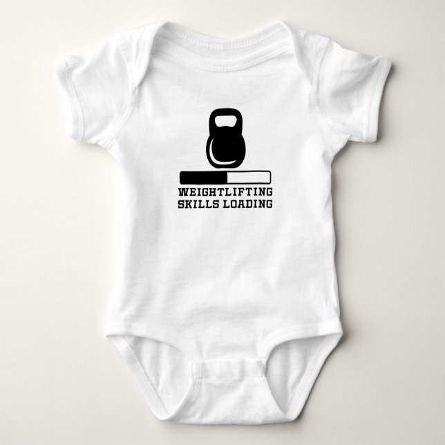 Weightlifting Skills Loading Baby Bodysuit (Front)