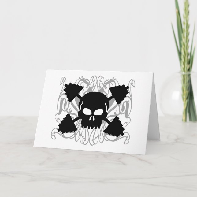 Weightlifting Skull Card (Front)