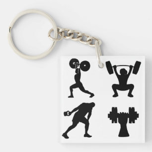 Weightlifting, Sport, Bodybuilding Key Ring
