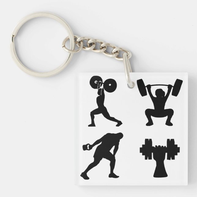 Weightlifting, Sport, Bodybuilding Key Ring (Front)