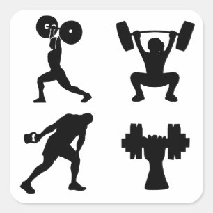 Weightlifting, Sport, Bodybuilding Square Sticker