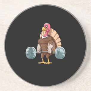 Weightlifting Turkey Deadlifting Thanksgiving Coaster