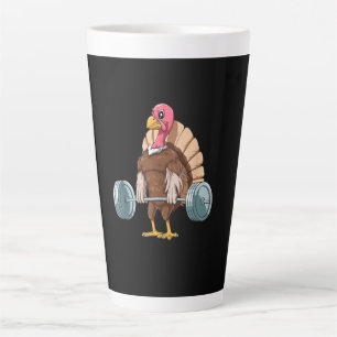 Weightlifting Turkey Deadlifting Thanksgiving Latte Mug