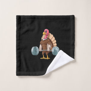 Weightlifting Turkey Deadlifting Thanksgiving Wash Cloth
