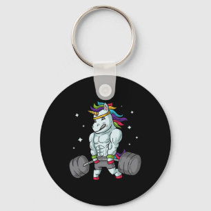 Weightlifting Unicorn - Funny Deadlift And Gym Gif Key Ring
