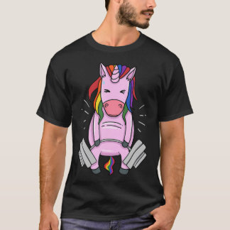 Weightlifting Unicorn  Rainbow Gym Fitness Trainin T-Shirt