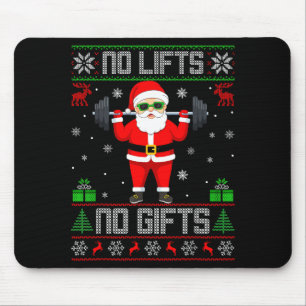 Weightlifting Workout Gym Santa Christmas Ugly Swe Mouse Pad