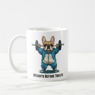 Weights Before Treats Weightlifting French Bulldog Coffee Mug