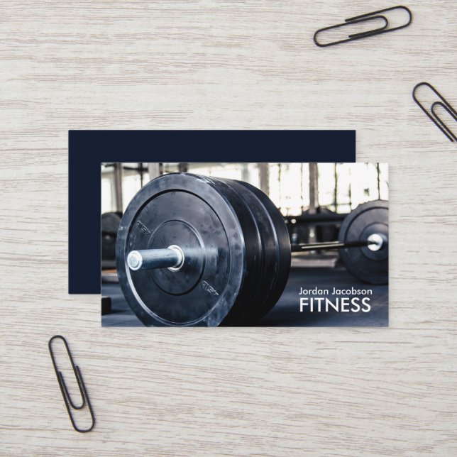 Weights Fitness Business Cards (Front/Back In Situ)