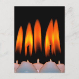 Weihnacht,Advent, brennende weiße Kerzen festlich, Postcard