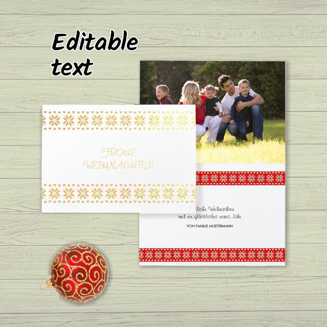 Weihnachten Foto Text personalisierte Foil Card (Creator Uploaded)