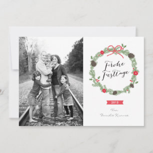 Weihnachten Kranz Foto-Karte Holiday Card