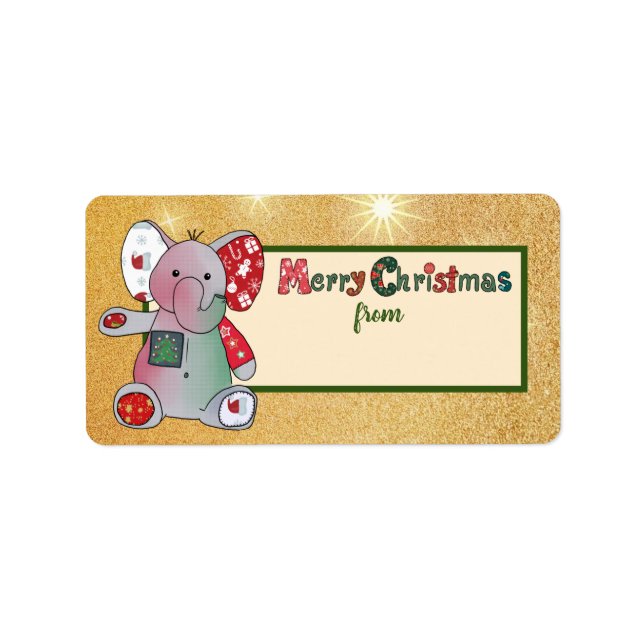 Weihnachten mit Elefant Label (Front)