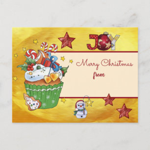 Weihnachten mit Muffin Postkarte Postcard