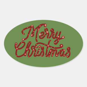 Weihnachten Oval Sticker