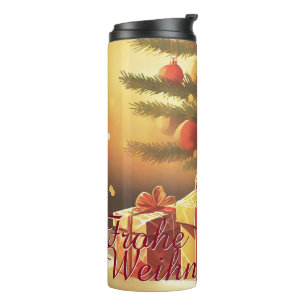 Weihnachtsbaum mit goldenen Geschenken Thermal Tumbler